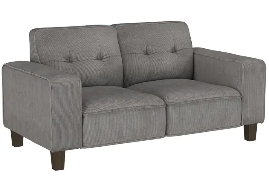 Deerhurst - Upholstered Tufted Track Arm Loveseat - Charcoal