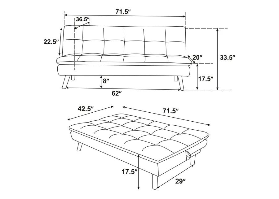 Scout - Upholstered Tufted Convertible Sofa Bed - Grey