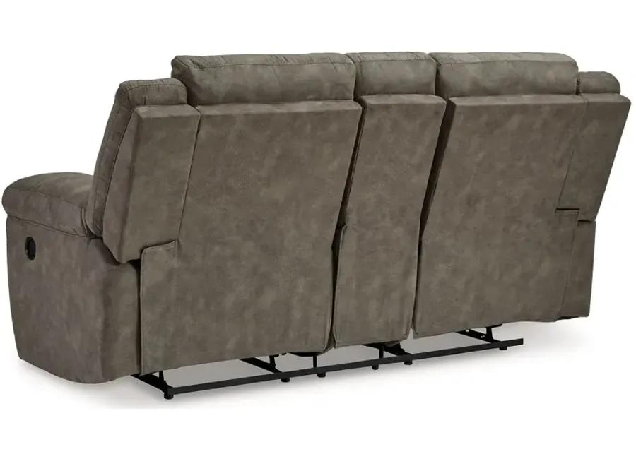 Laresview - Fossil - Dbl Reclining Loveseat With Console