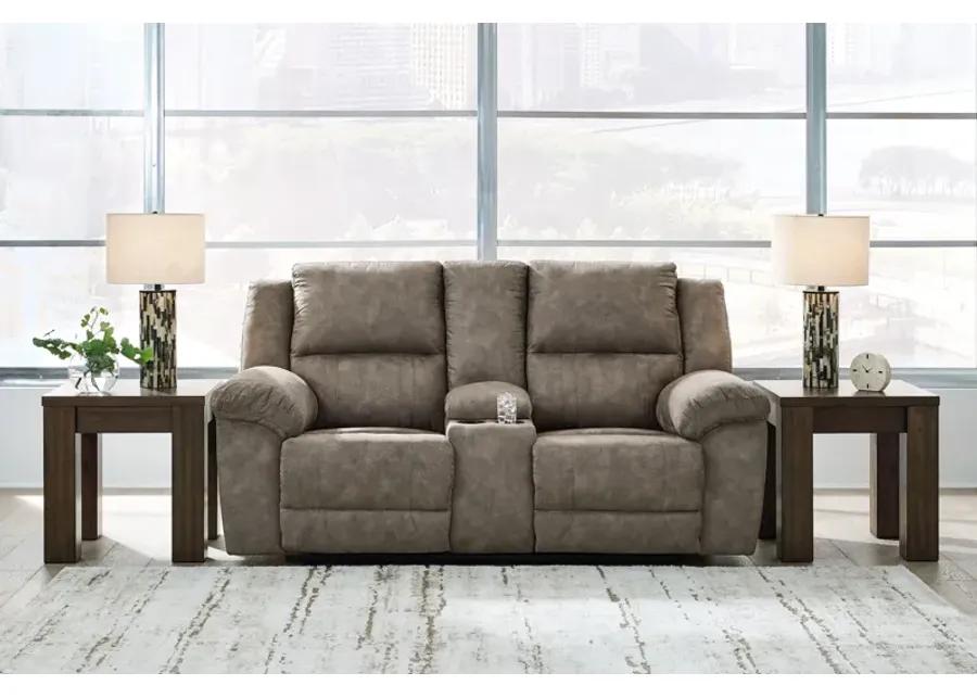 Laresview - Fossil - Dbl Reclining Loveseat With Console