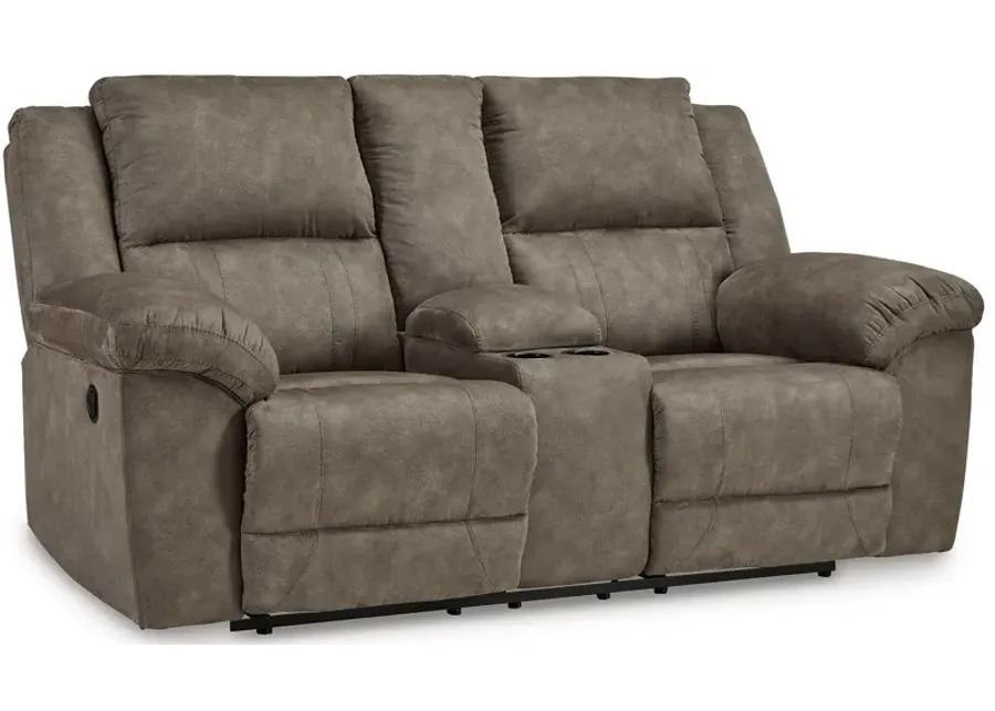 Laresview - Fossil - Dbl Reclining Loveseat With Console