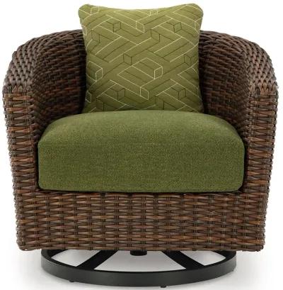 Horizon Hall - Brown / Green - Swivel Lounge With Cushion