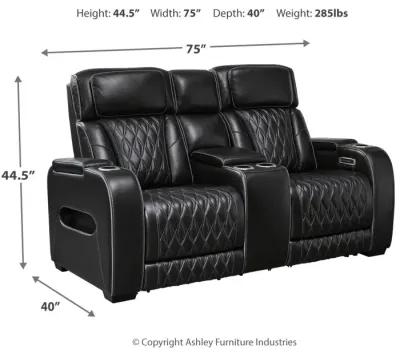 Boyington - Power Reclining Loveseat With Console/Adj Hdrst