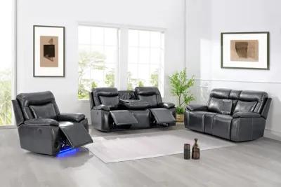 3 Piece Living Room Set: Power Reclining Sofa, Power Reclining Chair, Stationary Loveseat