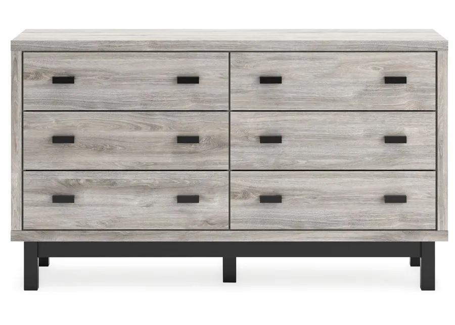 Vessalli - Black / Gray - Six Drawer Dresser