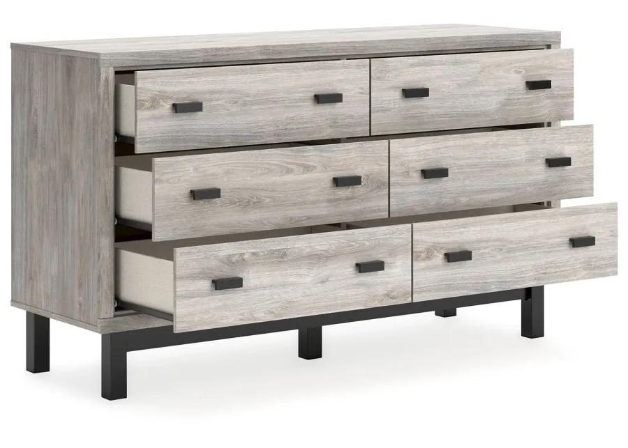 Vessalli - Black / Gray - Six Drawer Dresser