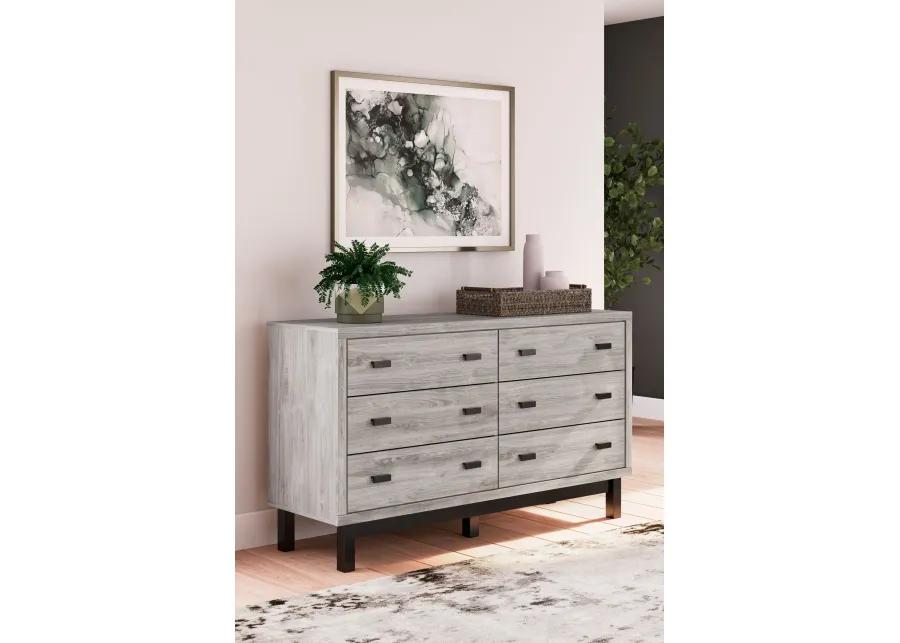 Vessalli - Black / Gray - Six Drawer Dresser