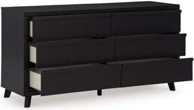 Danziar - Black - Six Drawer Dresser