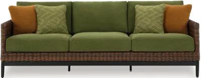 Horizon Hall - Brown / Green - Sofa With Cushion