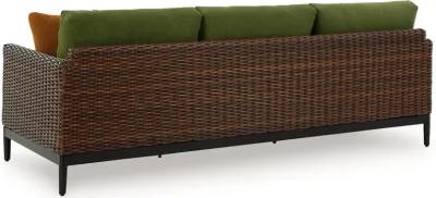 Horizon Hall - Brown / Green - Sofa With Cushion