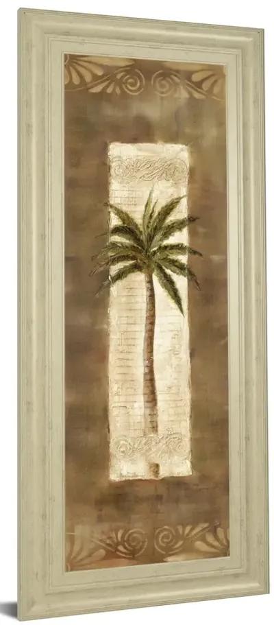 Scroll Palm Il By Carol Robinson - Framed Print Wall Art - Beige