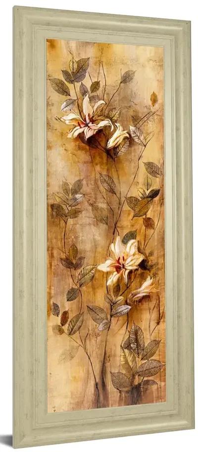 Candlelight Lilies Il By Douglas - Framed Print Wall Art - Beige