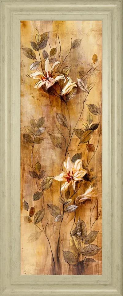 Candlelight Lilies Il By Douglas - Framed Print Wall Art - Beige