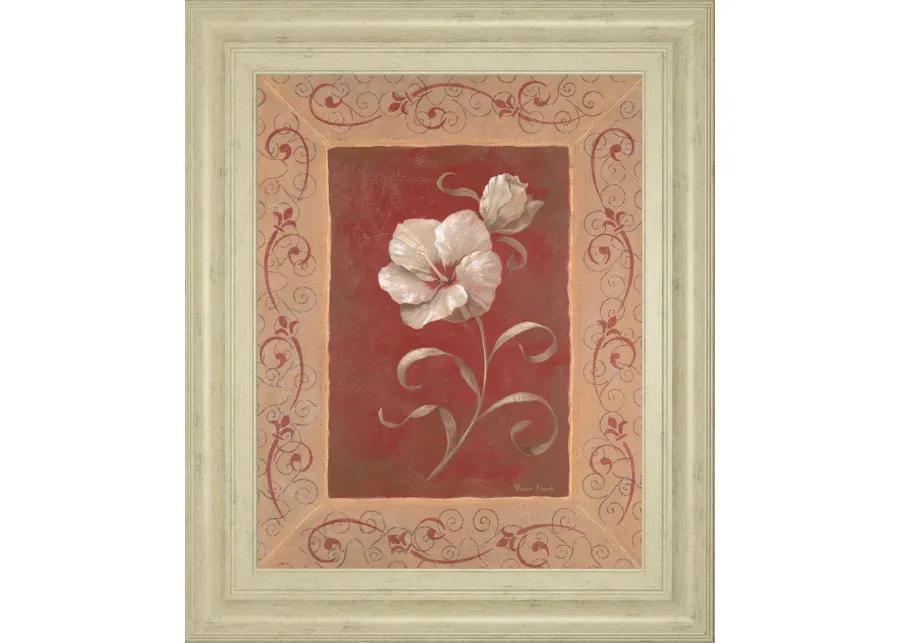 Amanda's Hibiscus By Vivian Flasch - Framed Print Wall Art - Red