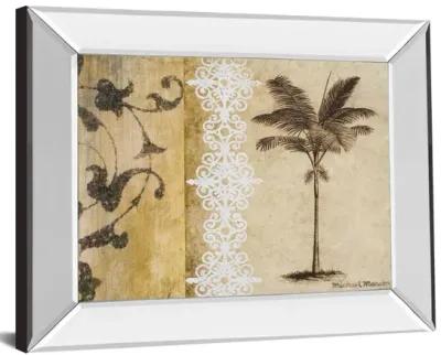 Decorative Palm I By Michael Marcon - Mirror Framed Print Wall Art - Beige