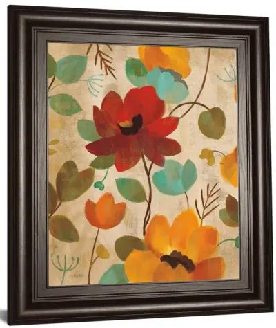 Vibrant Embroidery Il By Silvia Vassileva - Framed Print Wall Art - Red