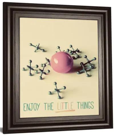 Enjoy The Little Things By Gail Peck - Framed Print Wall Art - Pink