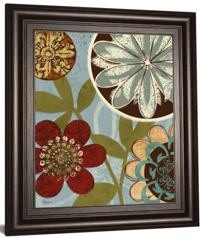 Persian Garden I By Katrina Craven - Framed Print Wall Art - Blue