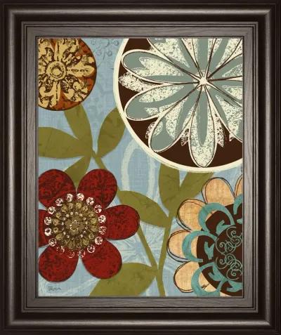 Persian Garden I By Katrina Craven - Framed Print Wall Art - Blue