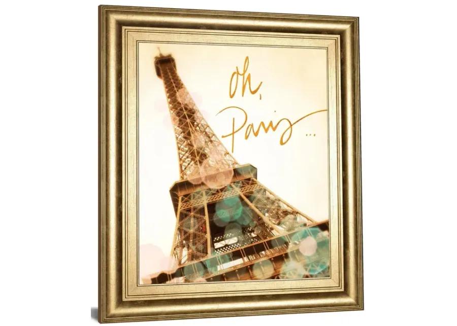 Oh Paris By Emily Navas - Framed Print Wall Art - Beige