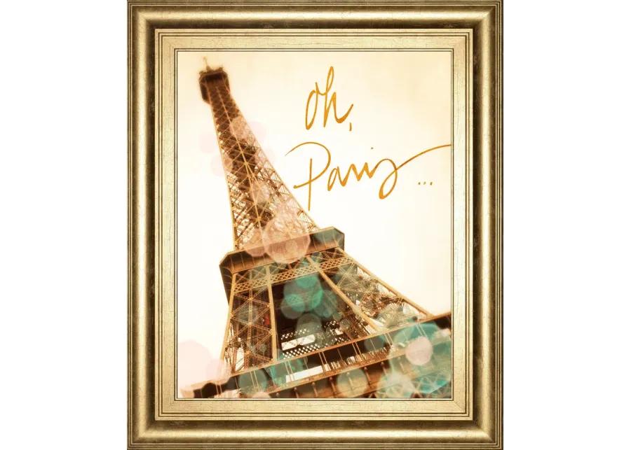 Oh Paris By Emily Navas - Framed Print Wall Art - Beige