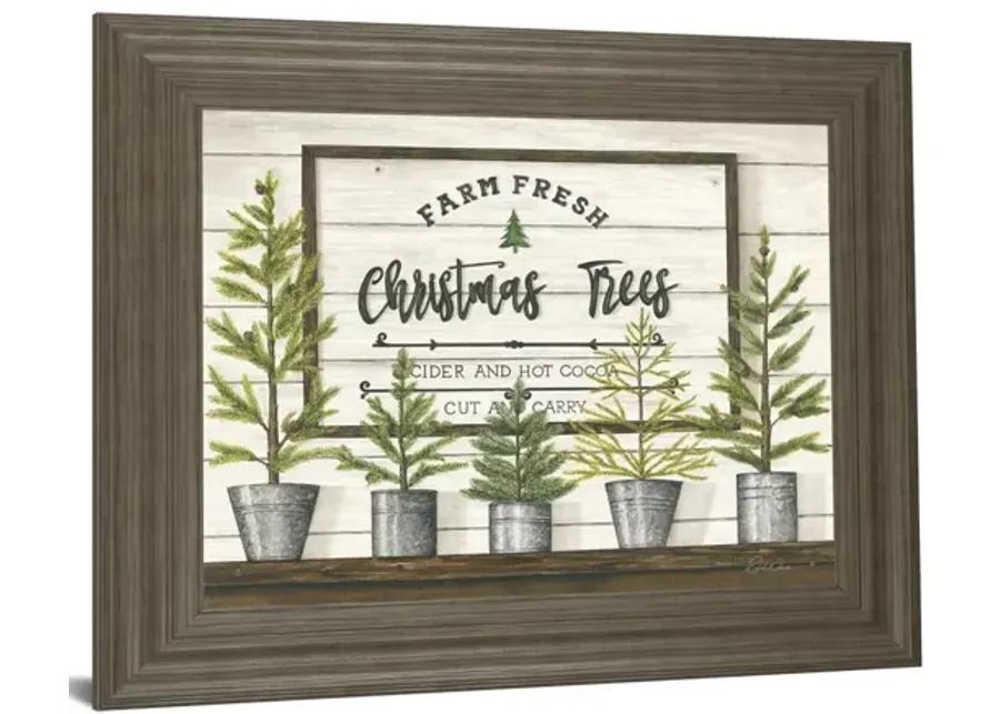 Farm Fresh Christmas Trees By Diane Weaver - Framed Print Wall Art - Green