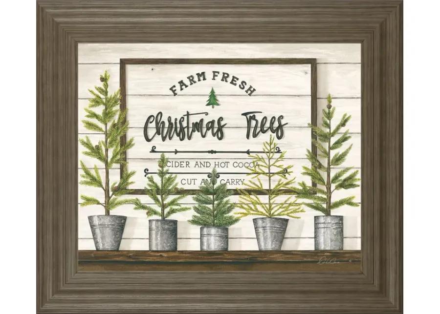 Farm Fresh Christmas Trees By Diane Weaver - Framed Print Wall Art - Green