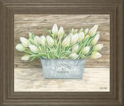 Flowers & Garden Tulips By Cindy Jacobs - Framed Wall Art - Green