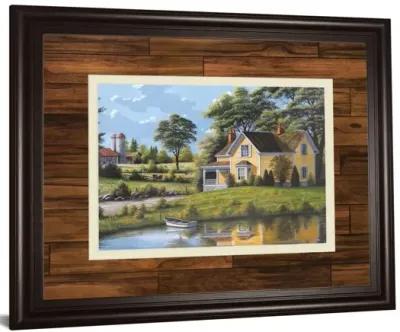 Yellow House By Saunders - Framed Print Wall Art - Green