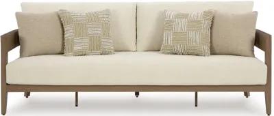 Serene Bay - Dark Brown / White - Sofa With Cushion