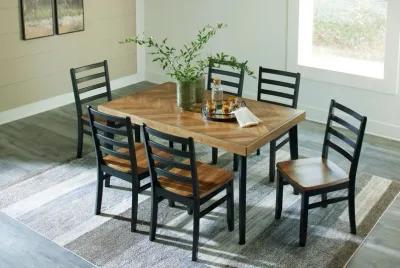 Blondon - Brown / Black - Rectangular Drm Table Set (Set of 7)