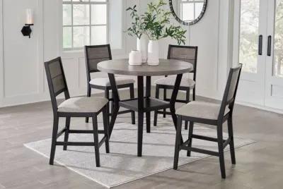 Corloda - Black / Gray - Round Counter Table Set (Set of 5)