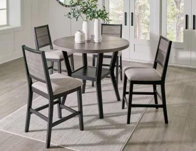 Corloda - Black / Gray - Round Counter Table Set (Set of 5)