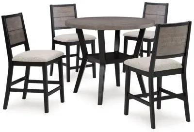 Corloda - Black / Gray - Round Counter Table Set (Set of 5)