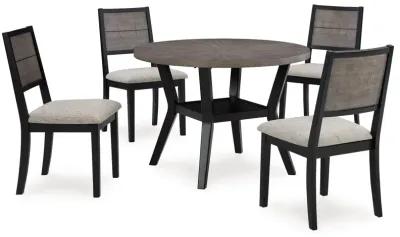 Corloda - Black / Gray - Round Drm Table Set (Set of 5)