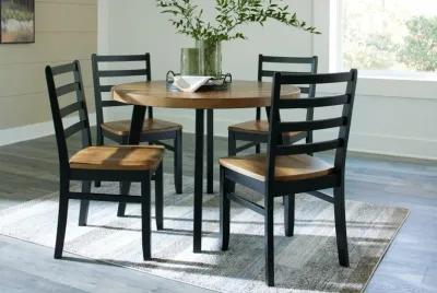 Blondon - Brown / Black - Dining Table And 4 Chairs (Set of 5)