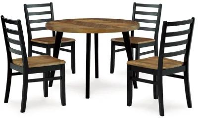 Blondon - Brown / Black - Dining Table And 4 Chairs (Set of 5)