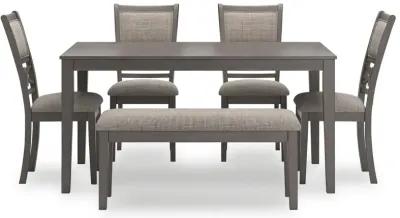 Wrenning - Gray - Dining Room Table Set (Set of 6)