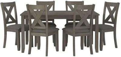 Caitbrook - Gray - Rect Drm Table Set (Set of 7)