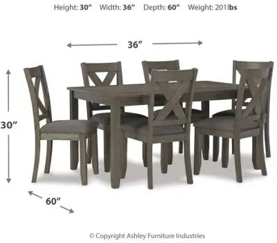 Caitbrook - Gray - Rect Drm Table Set (Set of 7)