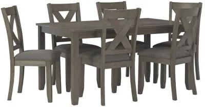 Caitbrook - Gray - Rect Drm Table Set (Set of 7)