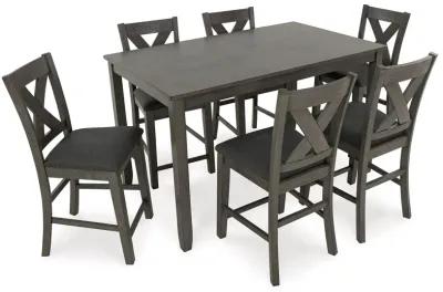 Caitbrook - Gray - Rect Drm Counter Table Set (Set of 7)