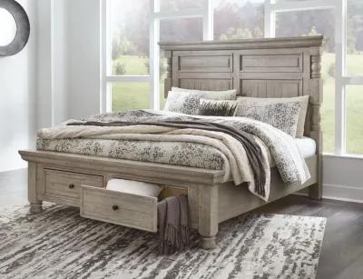 Harrastone - Gray - California King Panel Bed