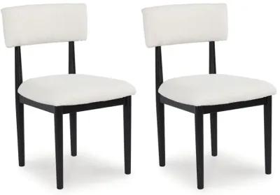 Xandrum - White / Black - 5 Pc. - Round Dining Room Table, 4 Side Chairs