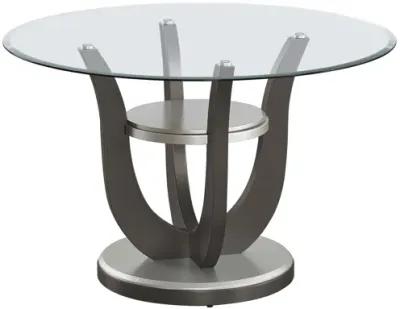 5 Piece Dining Room Set with Round Glass Tabletop