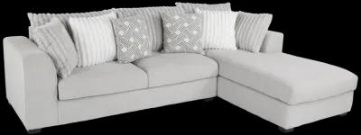 Monaco 2 Piece Right Arm Facing Chaise Sectional - AIREA SILVER