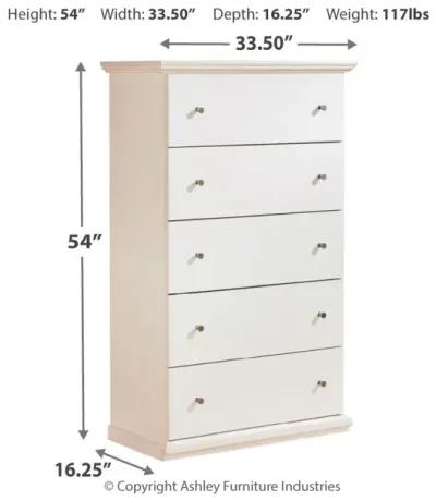 Bostwick - White - Five Drawer Chest