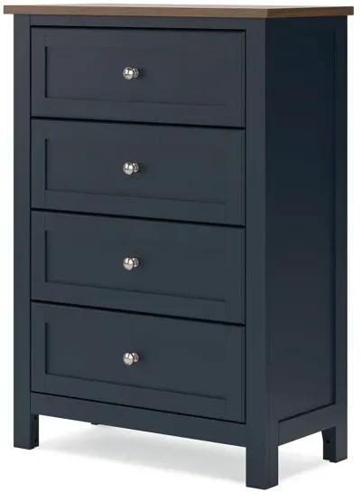 Landocken - Brown / Blue - Four Drawer Chest