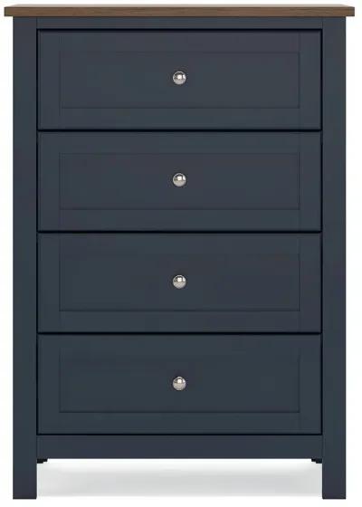 Landocken - Brown / Blue - Four Drawer Chest