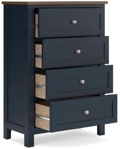 Landocken - Brown / Blue - Four Drawer Chest